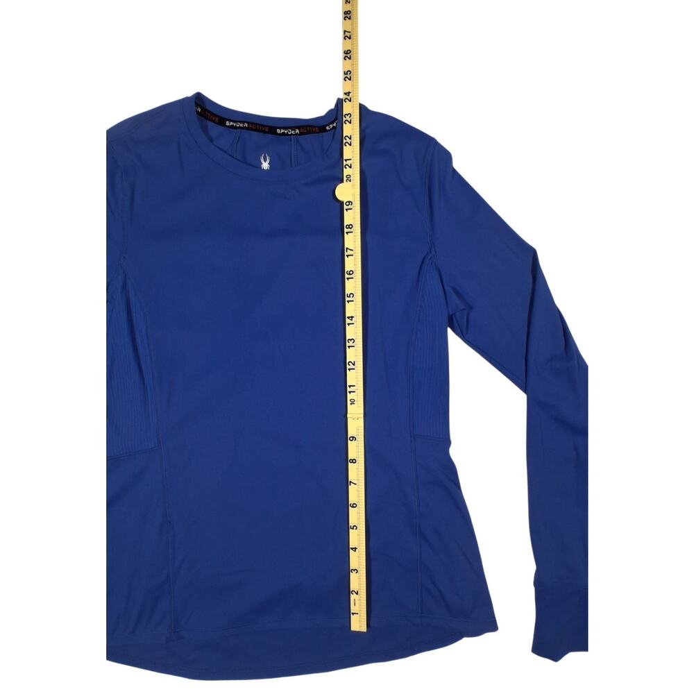 Spyder Active Long Sleeve Top Womens Large Blue Performance Shirt Thumbholes - Picture 11 of 11